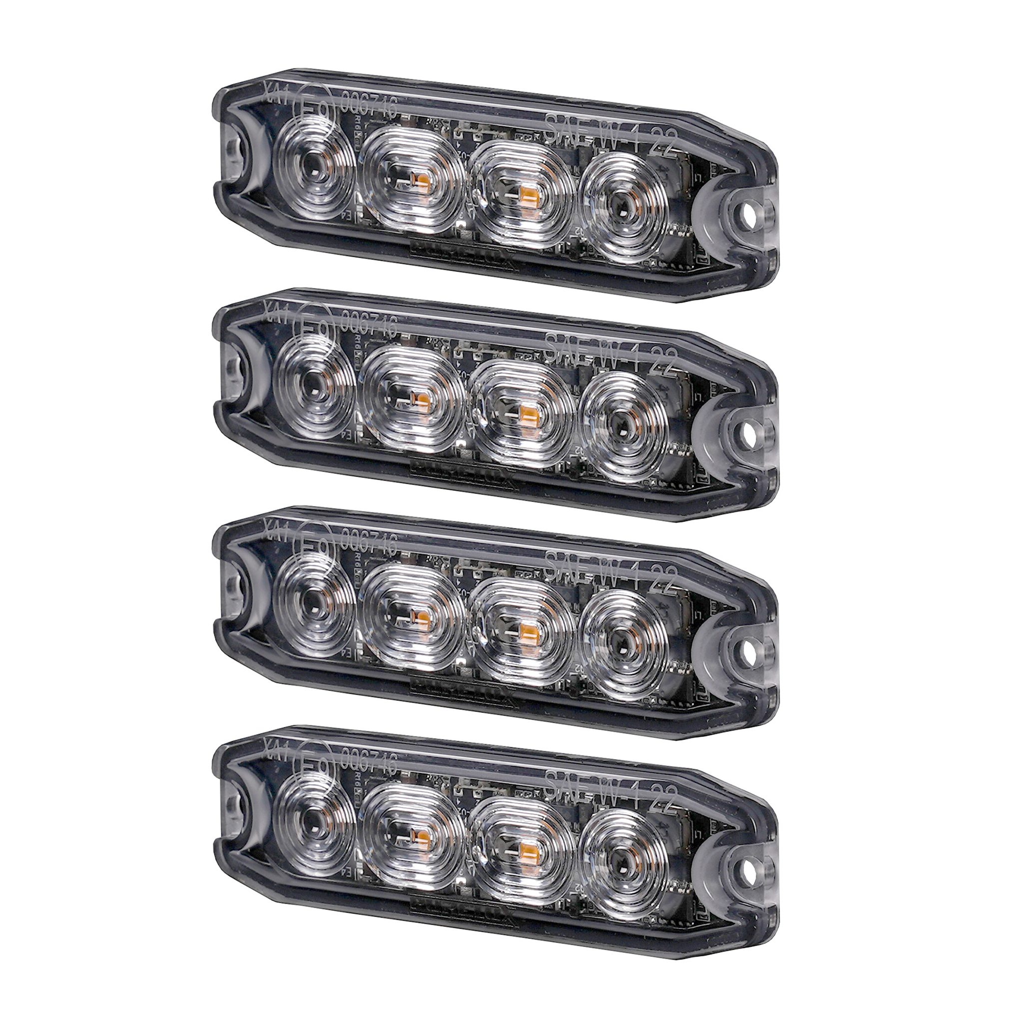 Varoitusvalo / Tasovilkku Purelux Strobe Ultra Slim - 12/24V / 8W / 96 mm, 4 kpl
