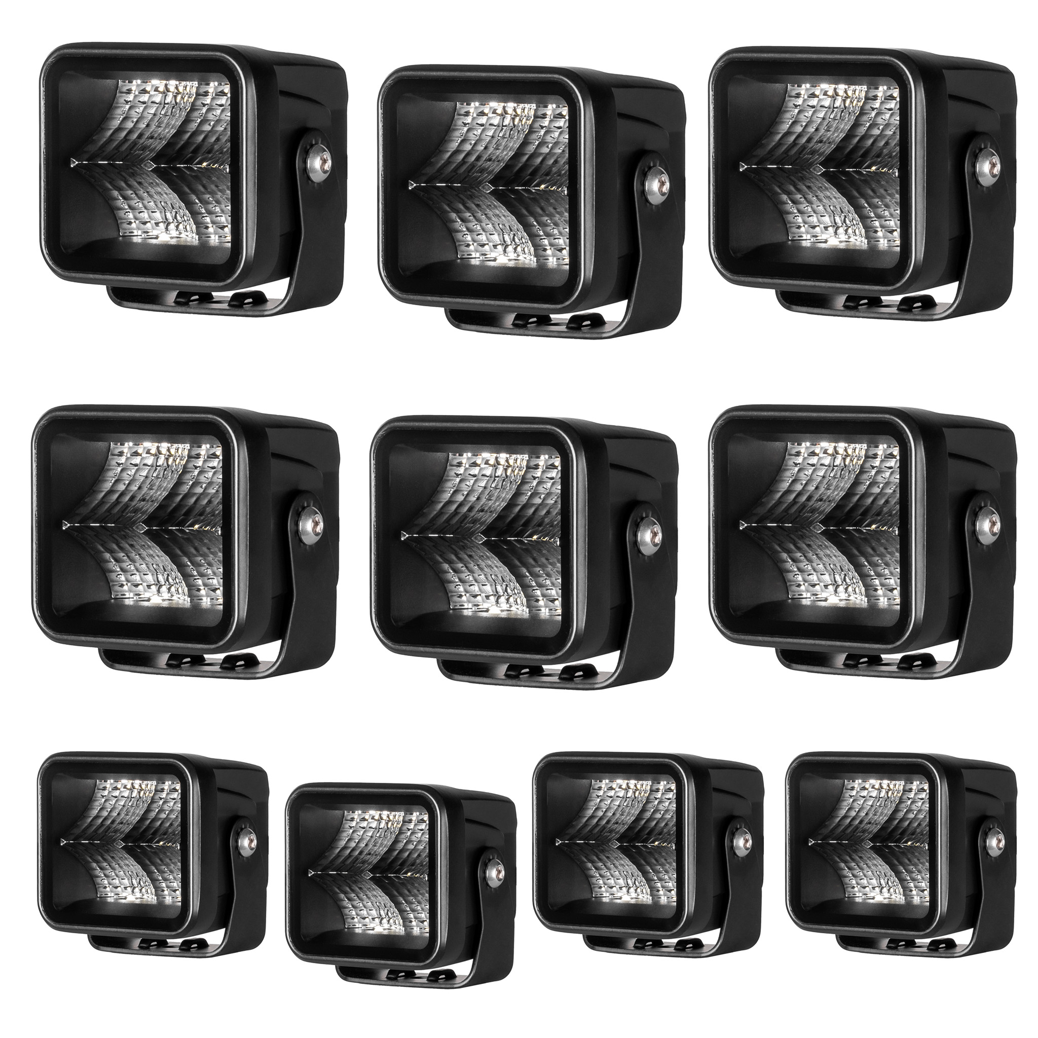 Työvalo Purelux Terrain Black Square Flood - 7 cm / 20W / Leveä, 10 kpl
