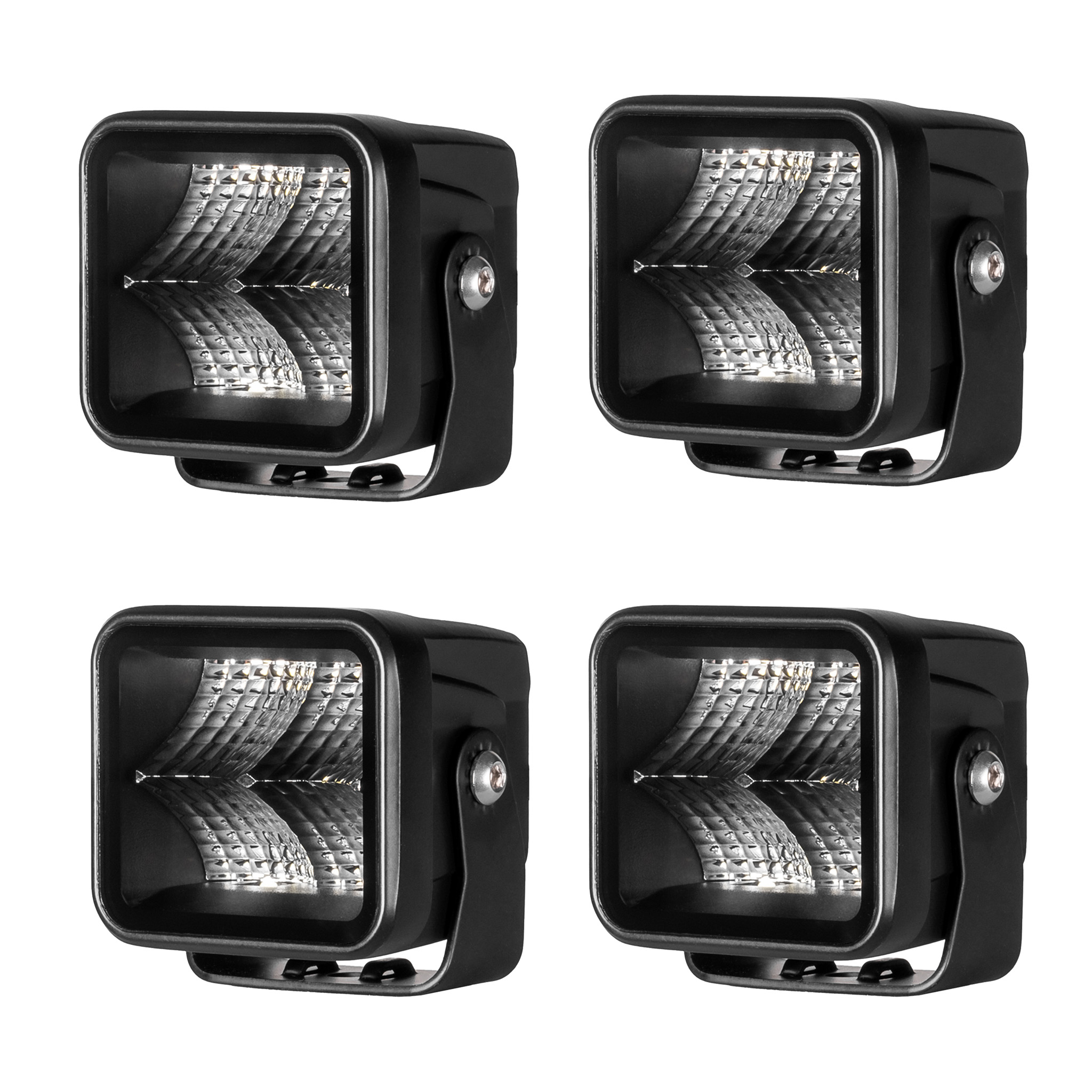 Työvalo Purelux Terrain Black Square Flood - 7 cm / 20W / Leveä, 4 kpl