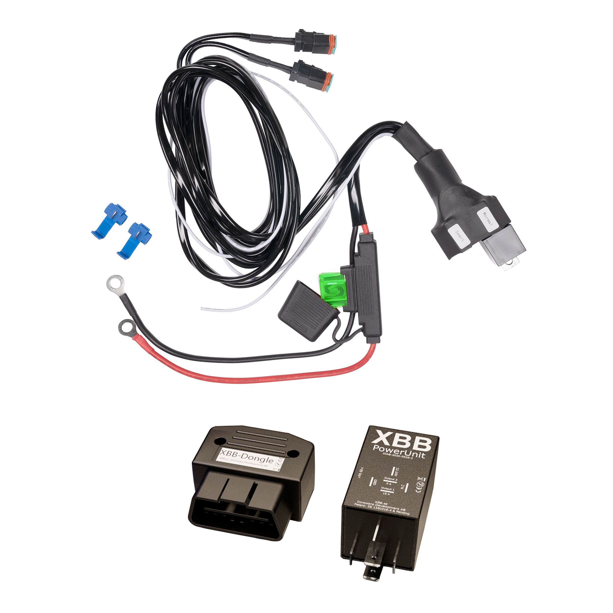 Relejohtosarja Purelux Dualrelay 12V, DT-2, Johtosarja + XBB Dongle&PowerUnit