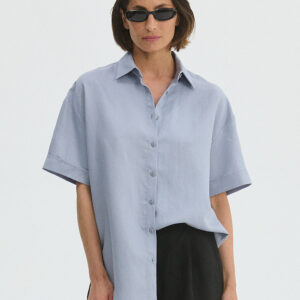 Button-up T-Shirt Light Blue