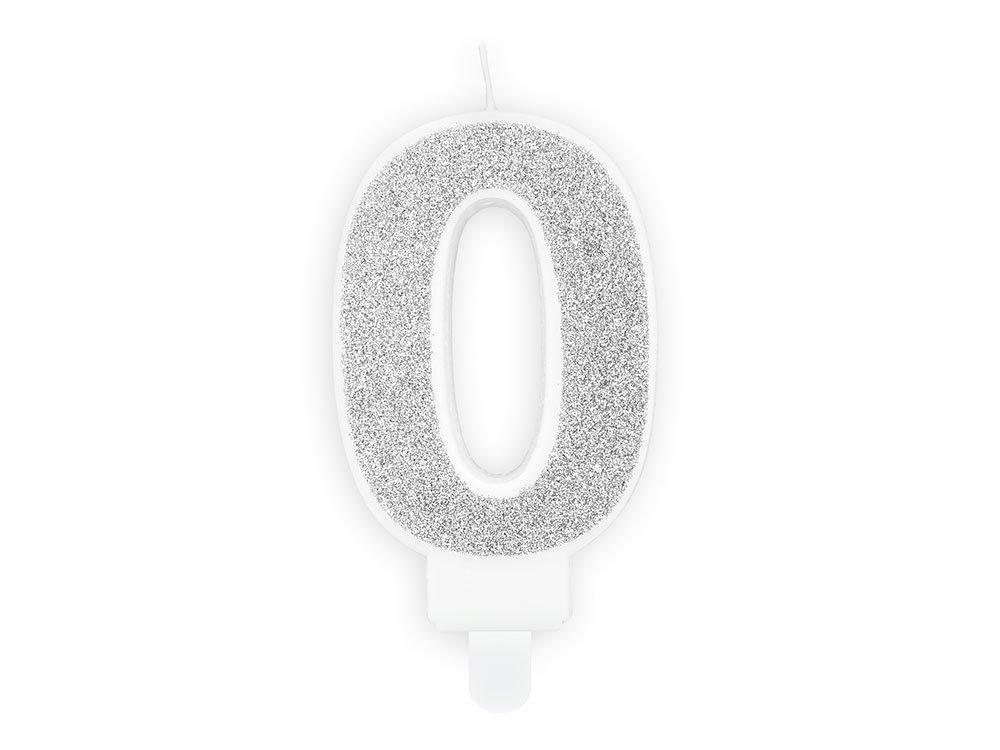 Numerokakkukynttilä 0, Hopeaglitter