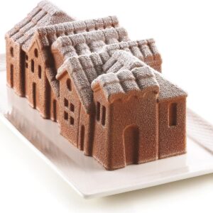 Silikonivuoka - 3D Winter Village, 22 cm