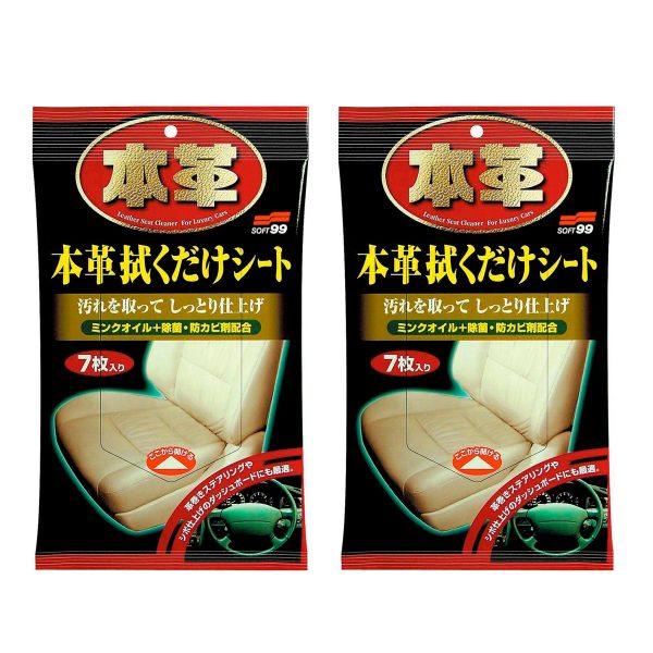 Nahanpuhdistusliina Soft99 Leather Seat Cleaning Wipes, 2 pakkausta (14 liinaa)