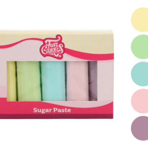 Sokerimassa monipakkaus - Pastelliset värit, 5x100g