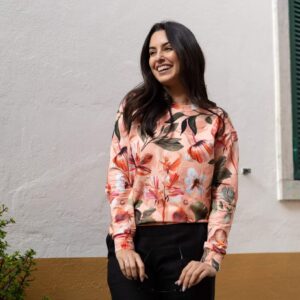 Casual Chic Print Shirt Siesta Orange