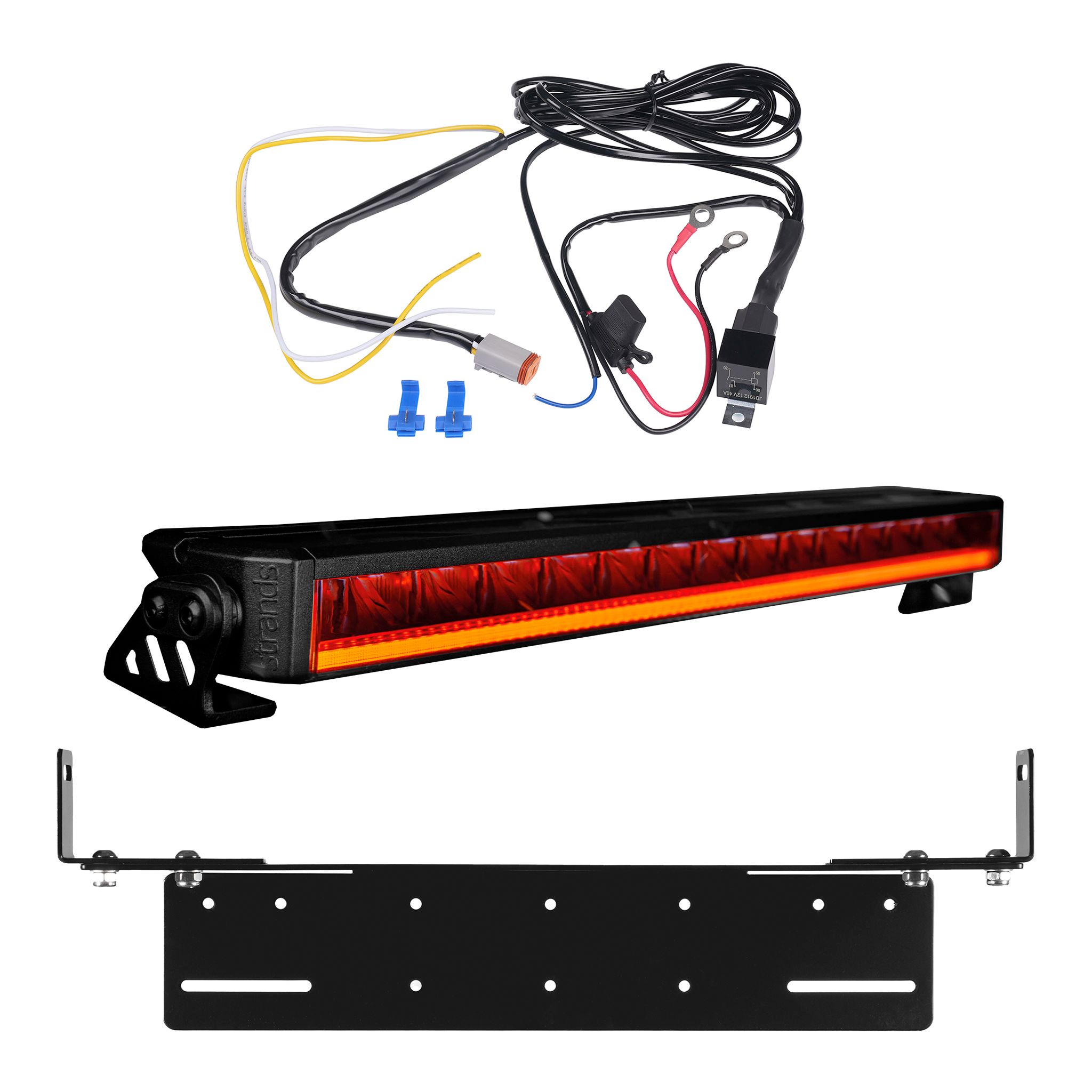 Lisävalo Strands Firefly 20 - Suora / 52 cm / 155W / Ref. 50, 1 kpl - Täydellinen setti uppoasennustelineellä