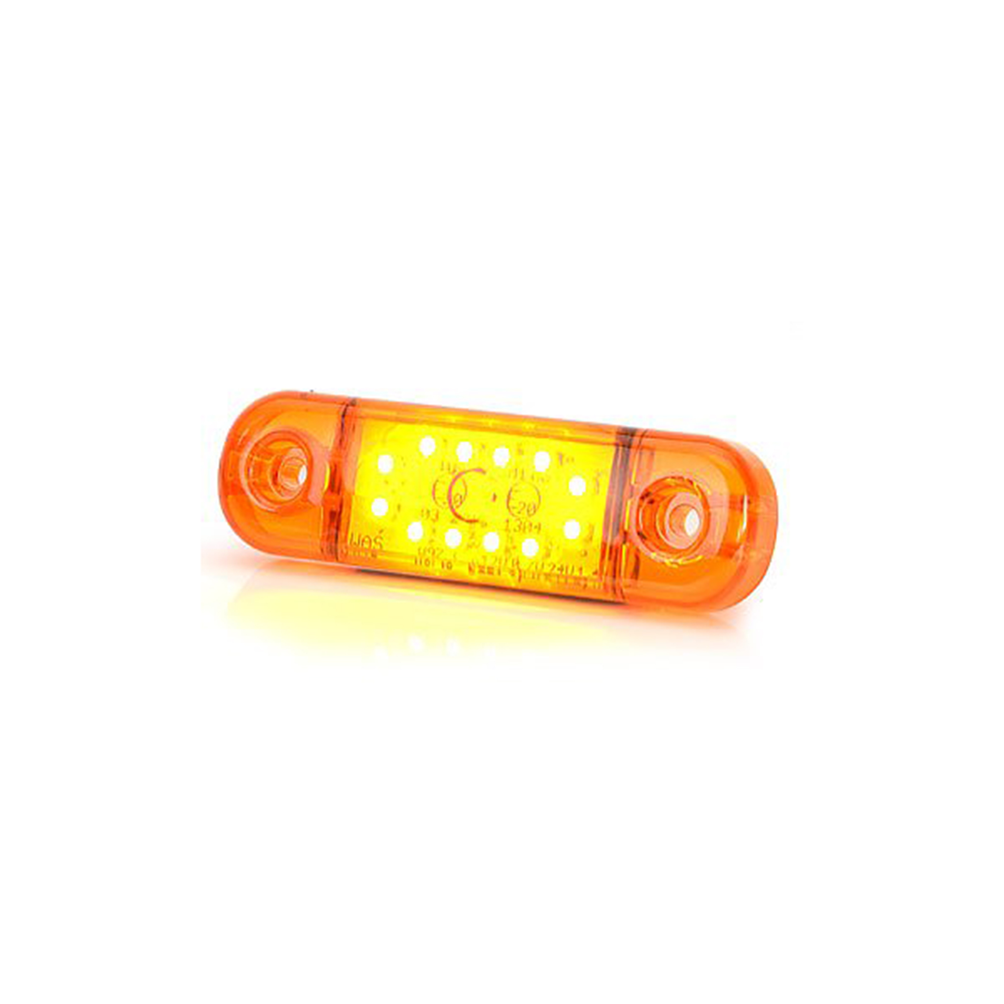 Huomiovalo /Äärivalo Strands Side Marker Slim 12 LED - 12/24V / 84 mm, Oranssi