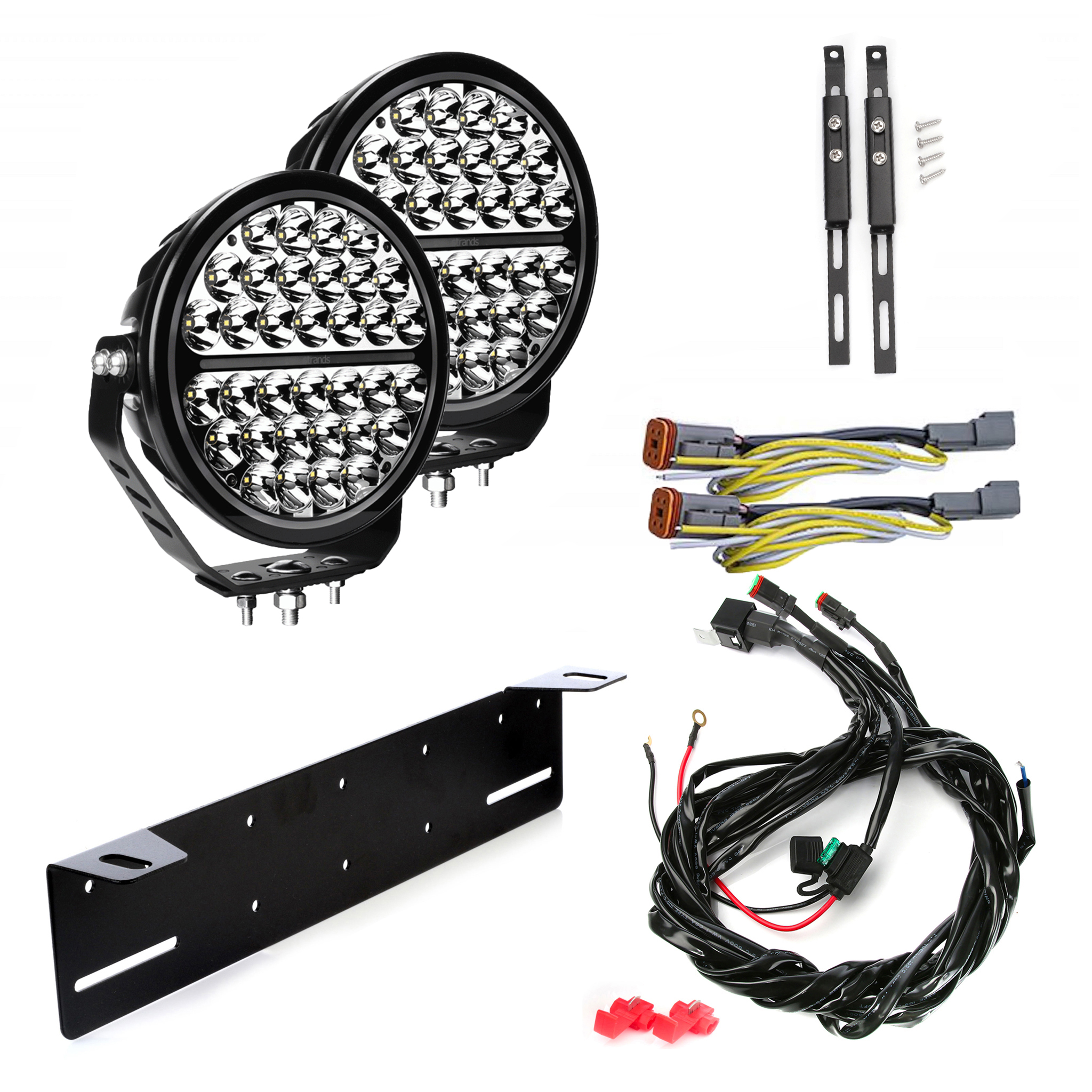 Lisävalo Strands Siberia Night Ranger 9 SPOT - Pyöreä / 23 cm / 170W / Off-road, 2 kpl - Täydellinen setti