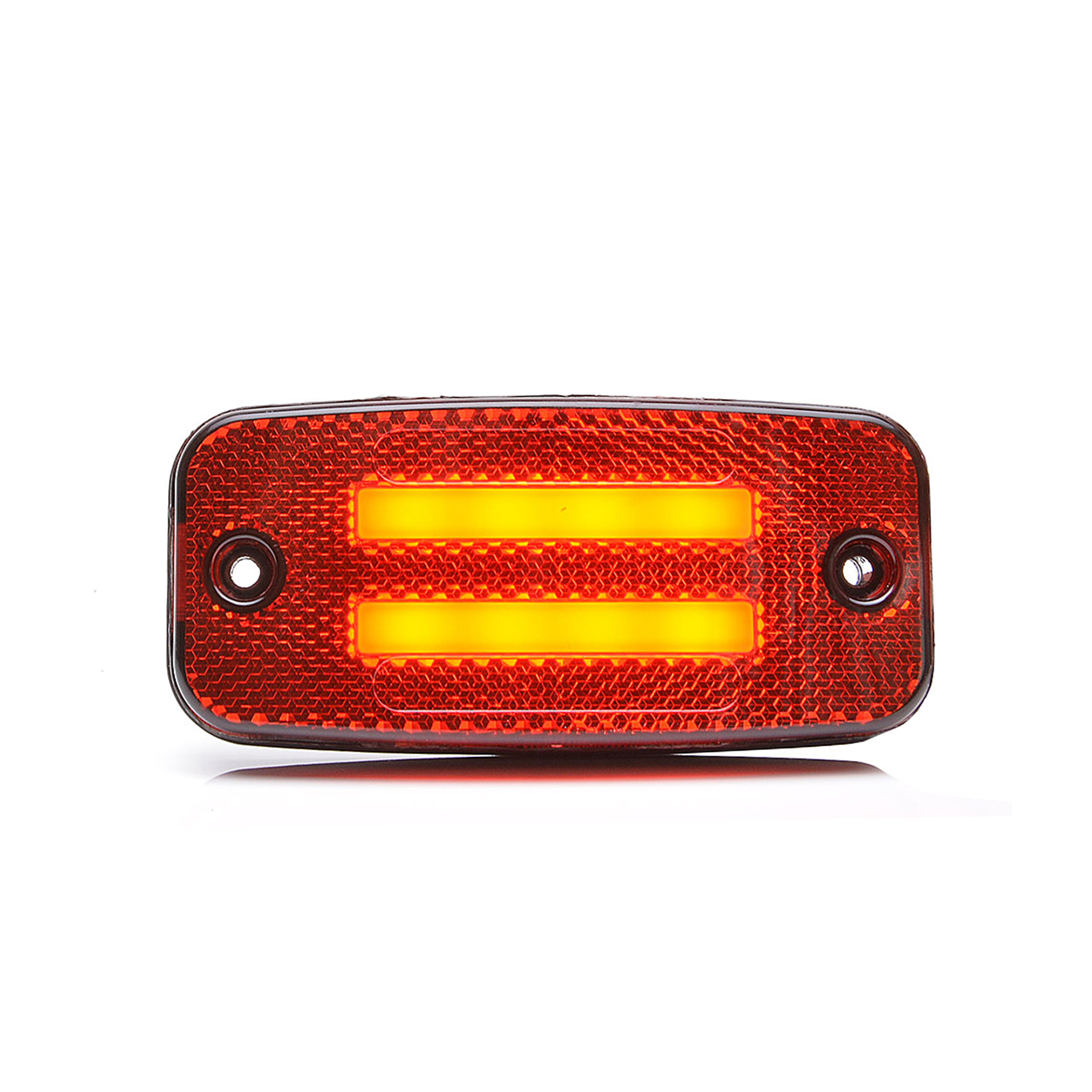 Huomiovalo / Heijastin Strands Two Lines Side Marker / Position Light - 12/24V / 114 mm, Punainen