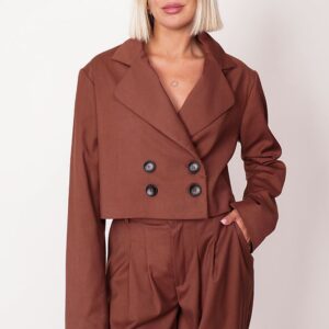 Aspen Cropped Blazer Brown