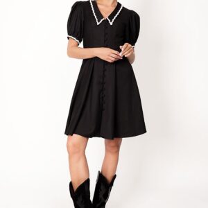 Avery Collar Dress Black