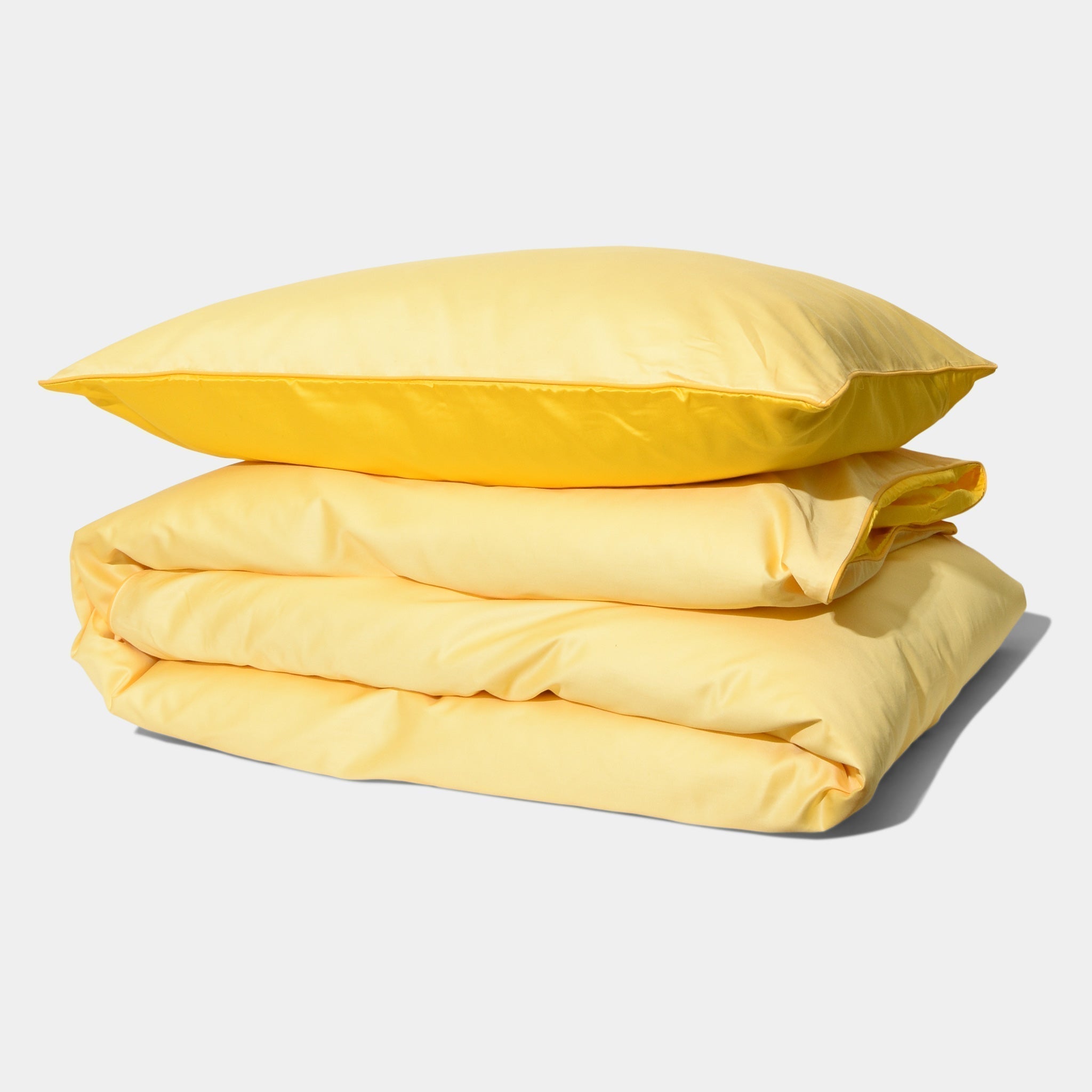 Cotton Sateen Duvet Cover Set Yellow