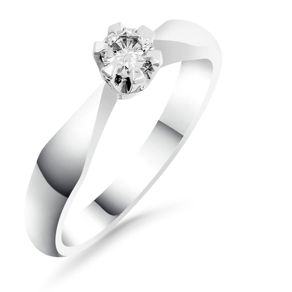 Silván Solitaire timanttisormus 0,20ct, valkokultaa, vihkisormukset