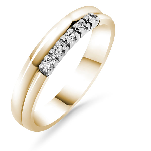 Silván Daria timanttisormus 0,05ct, keltakultaa, vihkisormukset