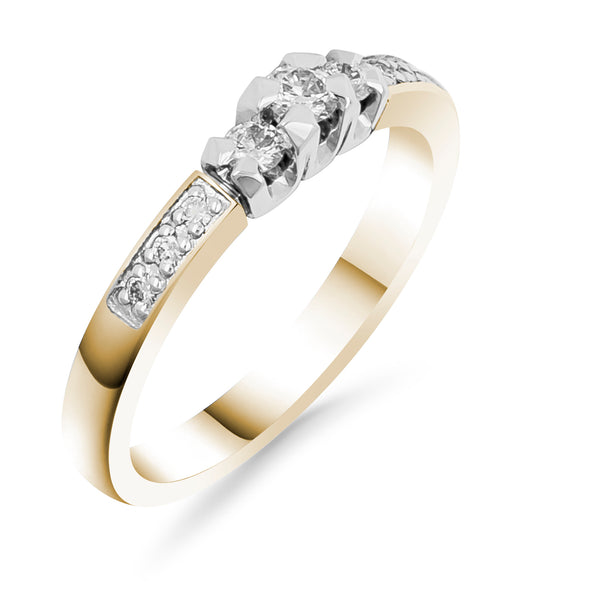 Silván Ariel timanttisormus 0,22ct, keltakultaa, vihkisormukset
