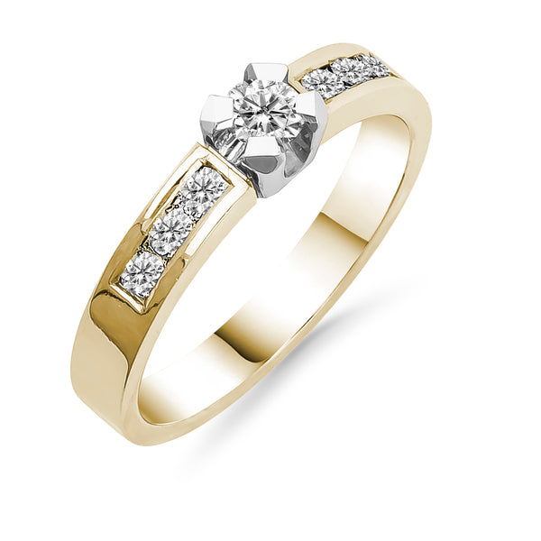 Silván Ariel timanttisormus 0,33ct, keltakultaa, vihkisormukset