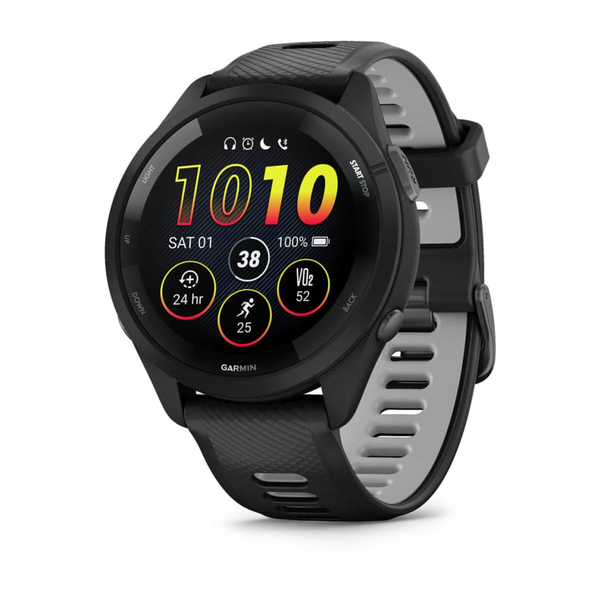 GARMIN FORERUNNER 265, MUSTA KEHYS JA KELLONRUNKO SEKÄ MUSTA/UTUHARMAA SILIKONIHIHNA
