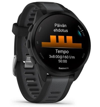 Garmin Forerunner 165 -urheilukello, musta/tummanharmaa