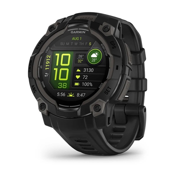 Garmin Instinct 3 45mm AMOLED -urheilukello, Musta