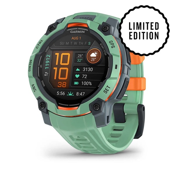 Garmin Instinct 3 45mm AMOLED -urheilukello, Neo Tropic