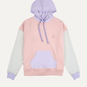 Women's Oversized Color Block Hoodie Pink