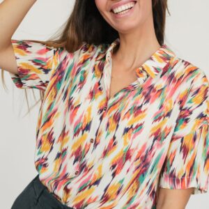 Motiti Blouse Ikat Ecru