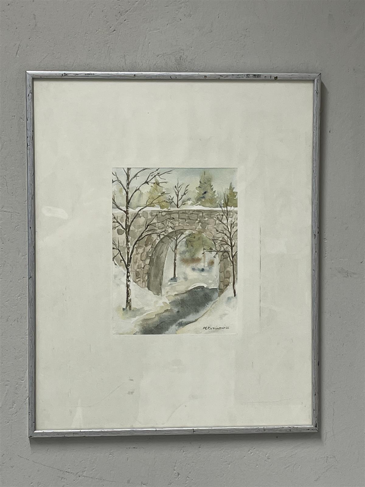 Taulu ”Silta” vesiväri, M Ketonen -88