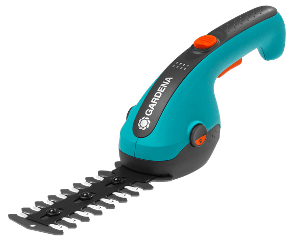 GARDENA Cordless Grass Shears ClassicCut Li, 3.6 volts, set with shrub blade (turquoise/black, Li-ion battery 2.5 Ah)