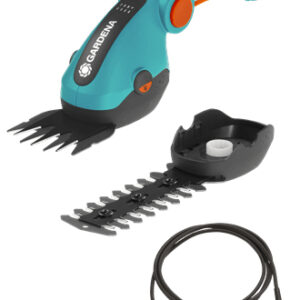GARDENA Cordless Grass Shears ComfortCut Li, 3.6 volts, set with shrub blade (turquoise/black, Li-ion battery 3.0 Ah)