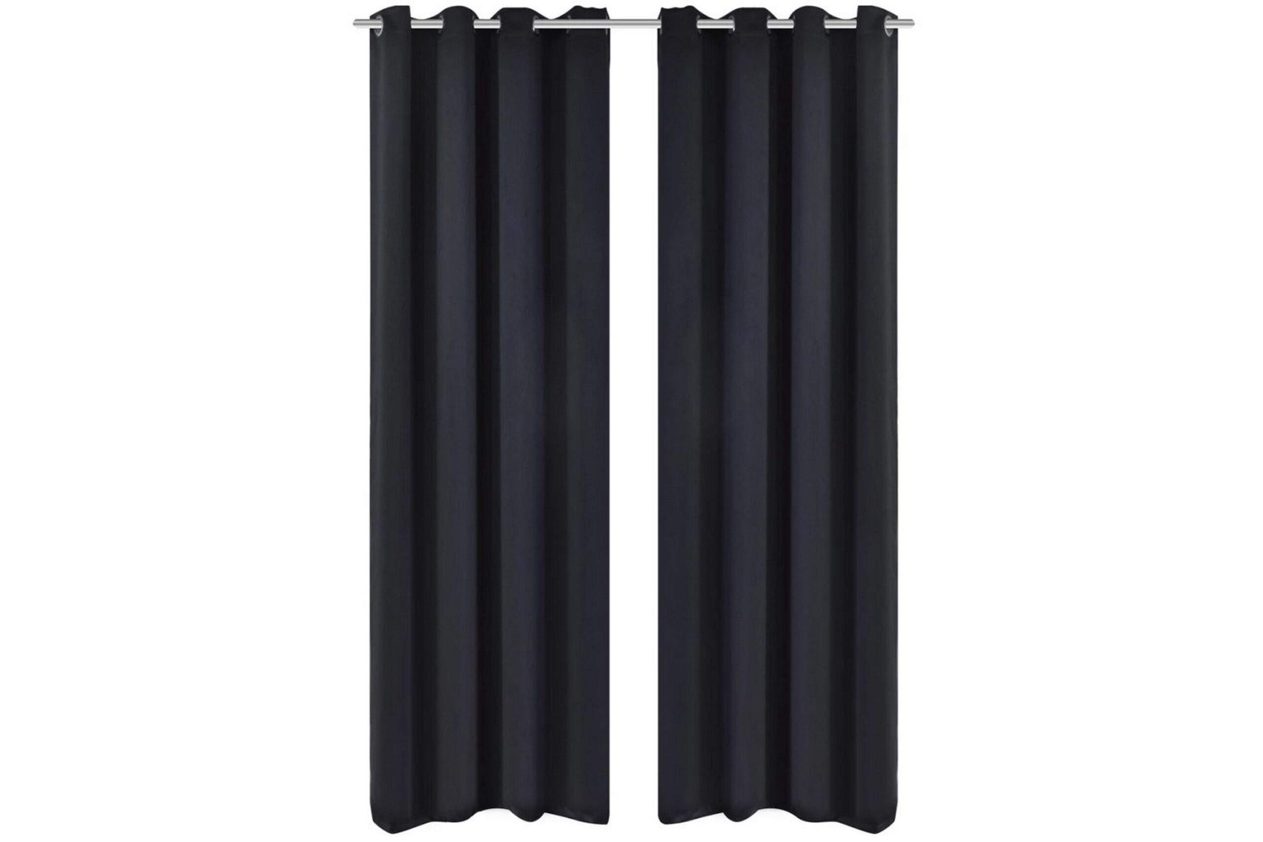 Mustat Pimennysverhot Metallirenkailla 2 kpl 135 x 245 cm - Musta