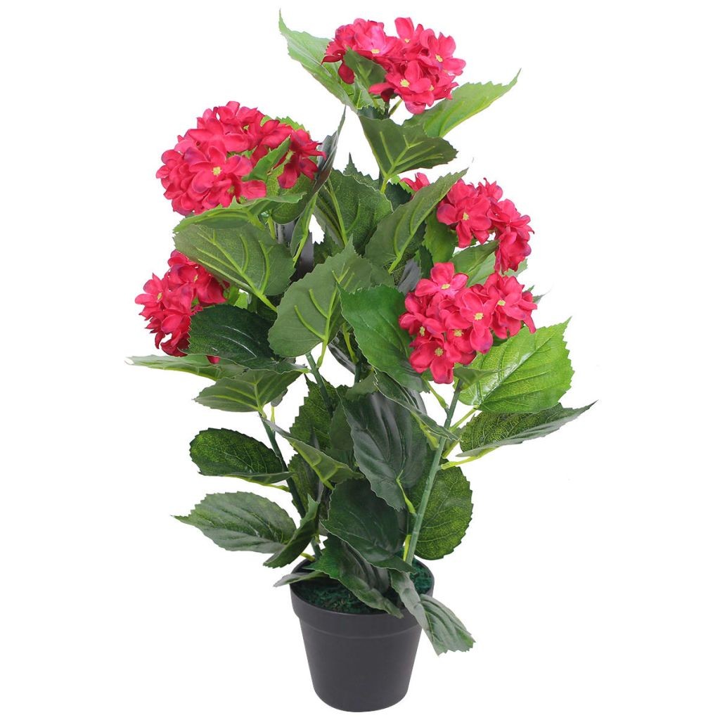 Tekokukka ruukulla hortensia 60 cm punainen - Monivärinen