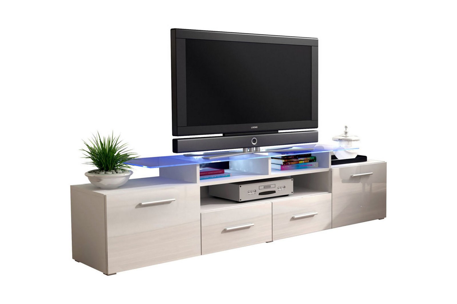 TV-taso Evora 194x39x39 cm - Beige/Harmaa/Valkoinen