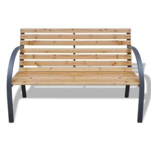 Puutarhapenkki 120 cm puu ja rauta - Ruskea
