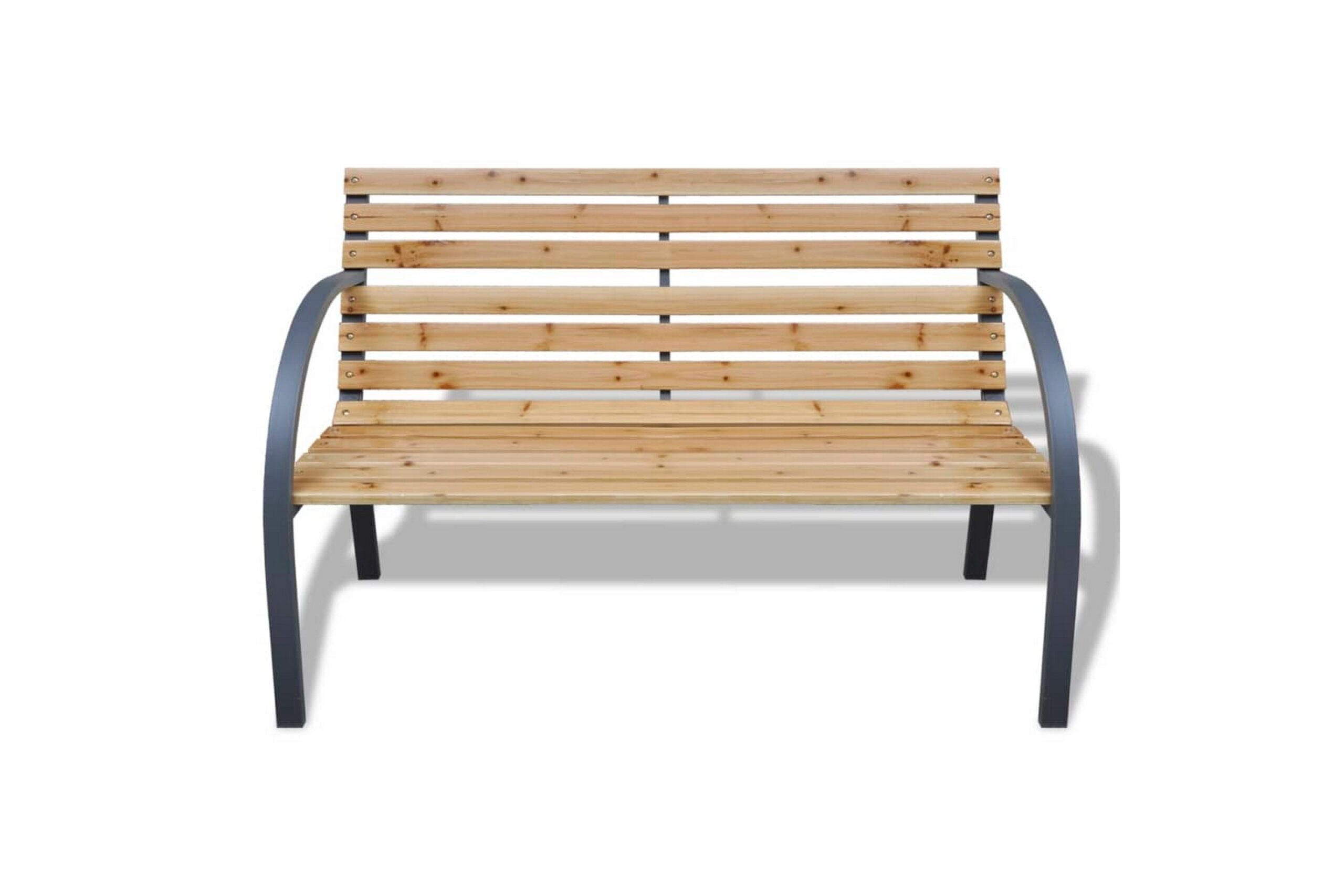 Puutarhapenkki 120 cm puu ja rauta - Ruskea