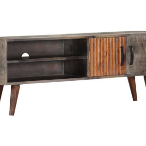 TV-taso harmaa 115x30x46 cm täysi karkea mangopuu - Harmaa