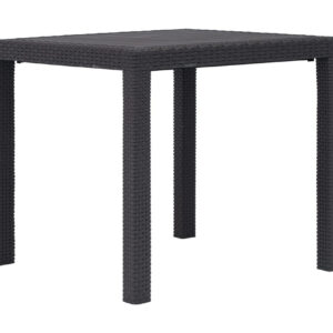 Puutarhapöytä rottinkityylinen muovi 79x79x72 cm ruskea - Ruskea