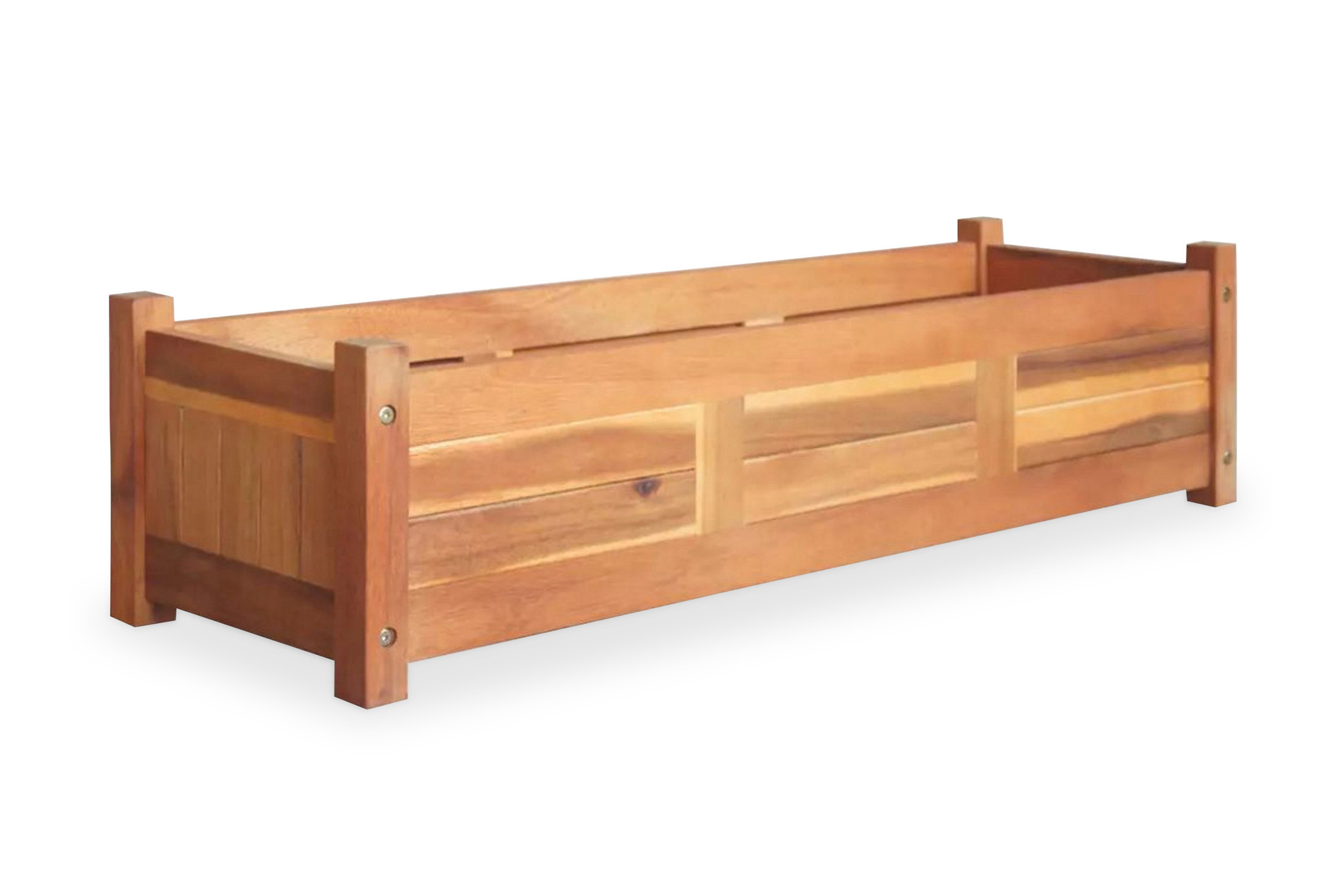 Puutarhan korotettu kukkalaatikko akaasiapuu 100x30x25 cm - Ruskea