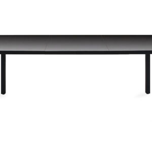 Puutarhapöytä musta 190x90x74 cm alumiini ja lasi - Musta