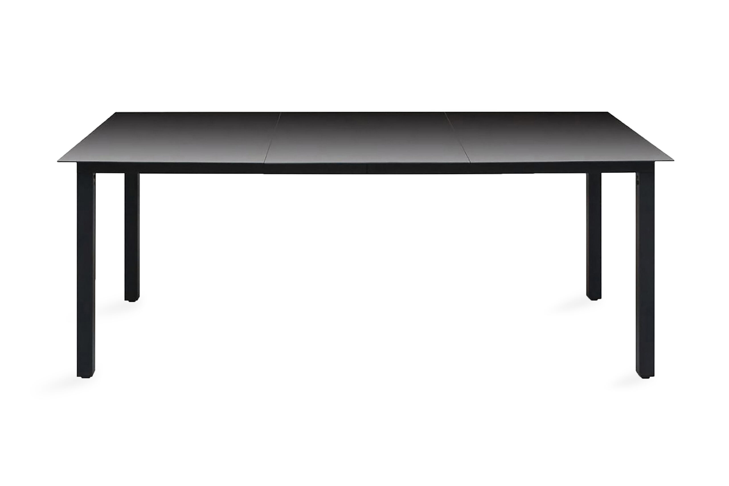 Puutarhapöytä musta 190x90x74 cm alumiini ja lasi - Musta