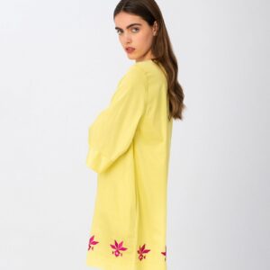 Kirjailtu Minimekko Keltainen