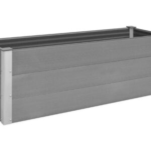 Puutarhan korotettu kukkalaatikko WPC 150x50x54 cm harmaa - Harmaa