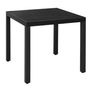 Puutarhapöytä musta 80x80x74 cm alumiini ja WPC - Musta