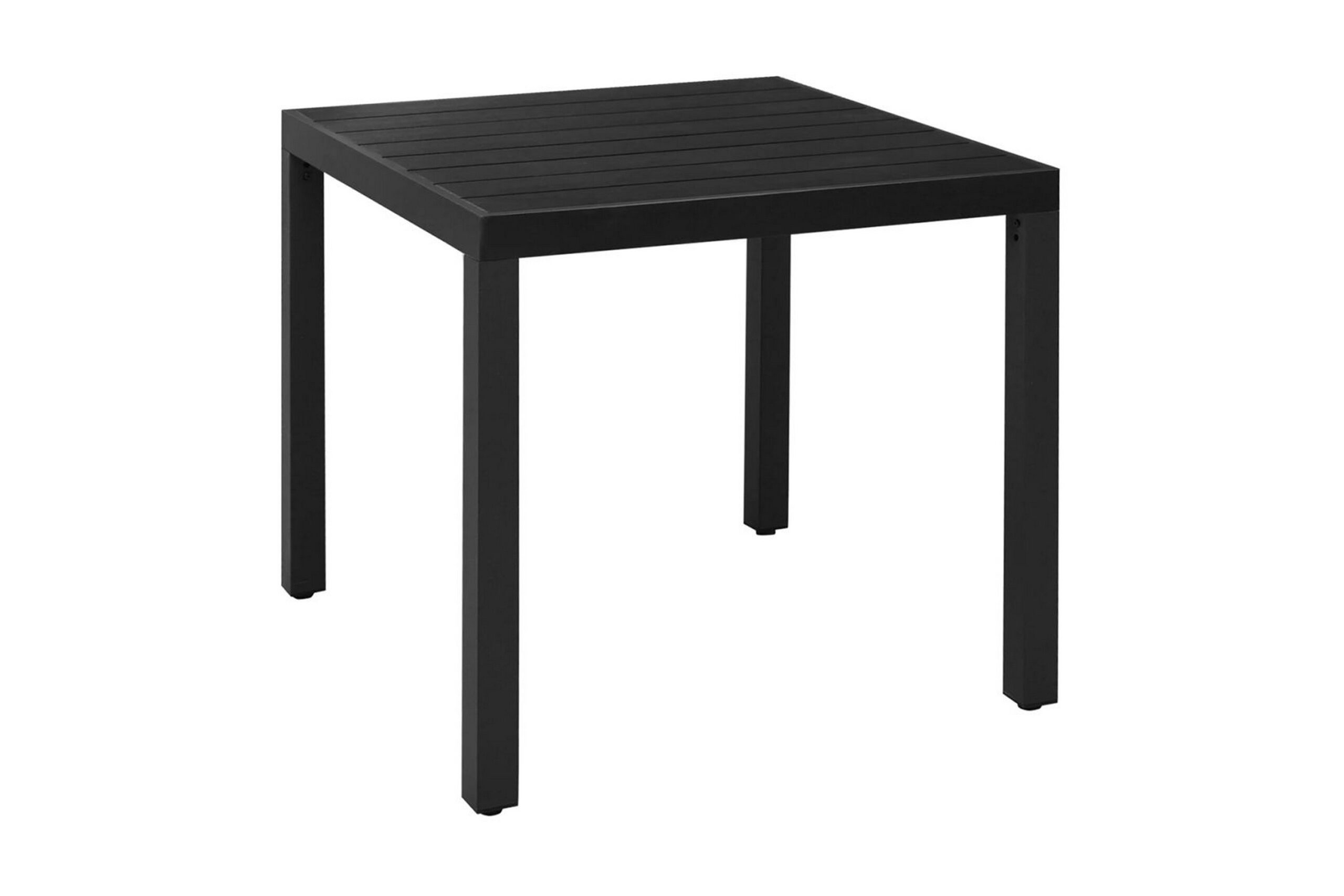 Puutarhapöytä musta 80x80x74 cm alumiini ja WPC - Musta