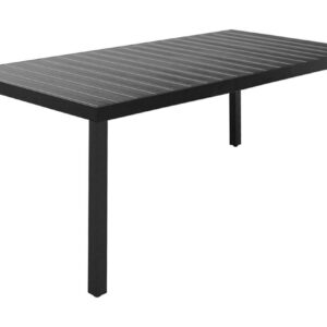 Puutarhapöytä musta 185x90x74 cm alumiini ja WPC - Musta