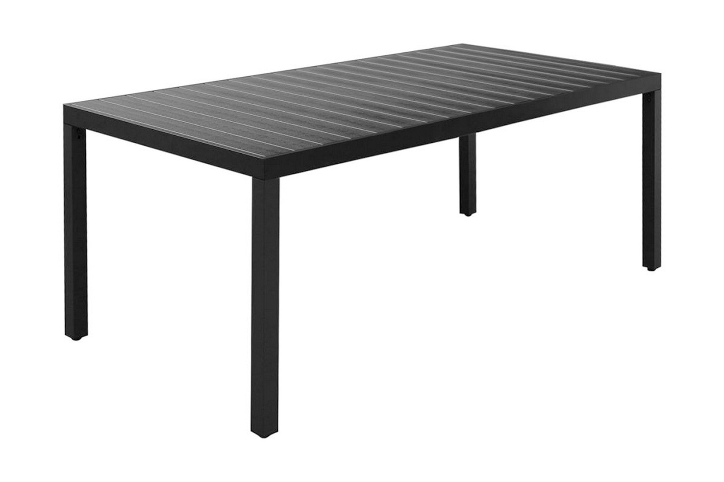 Puutarhapöytä musta 185x90x74 cm alumiini ja WPC - Musta