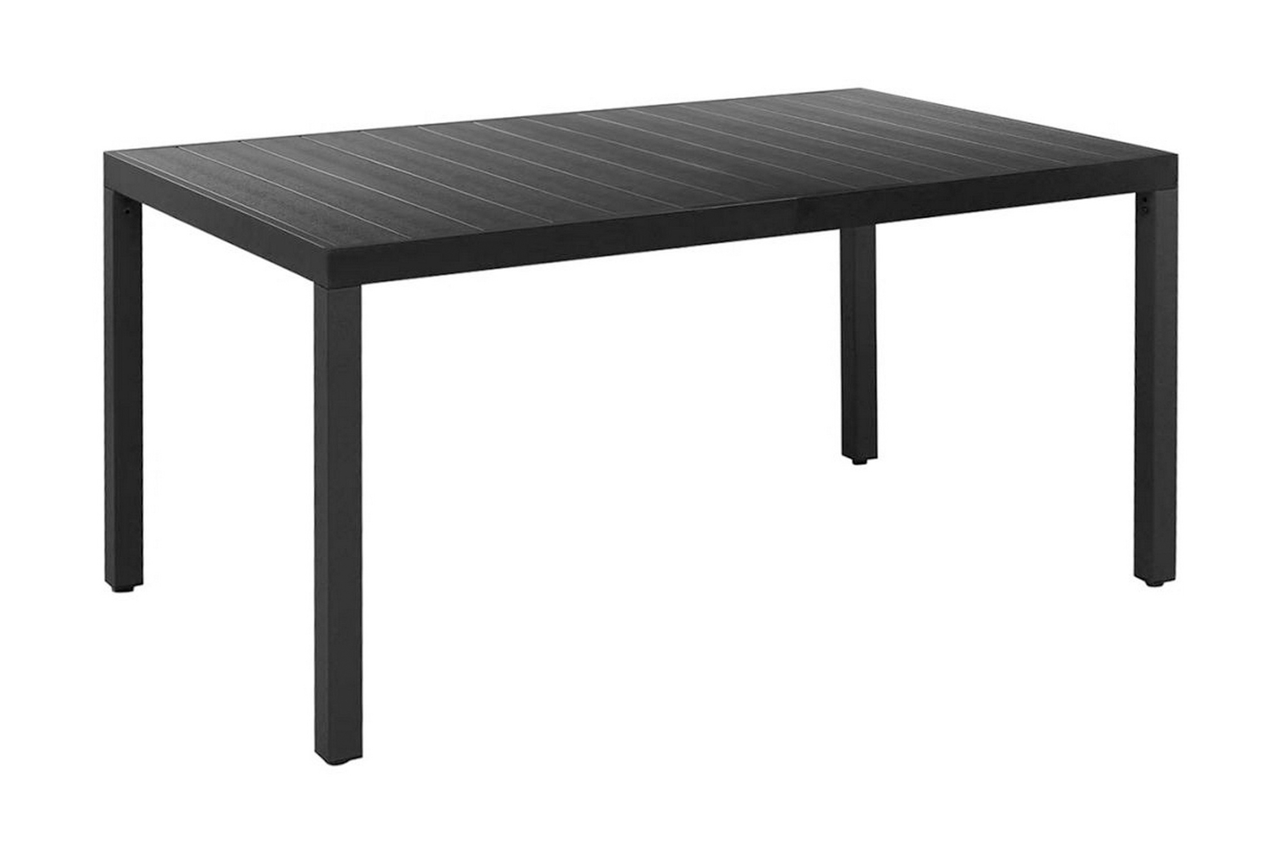 Puutarhapöytä musta 150x90x74 cm alumiini ja WPC - Musta
