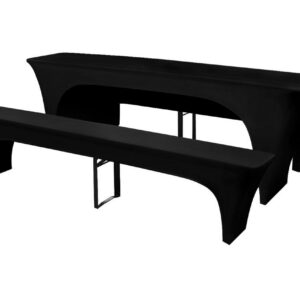 3 Suojakangasta Olutpöydälle ja Penkeille Musta 220x70x80cm - Musta