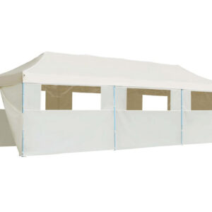 Kokoontaitettava pop-up juhlateltta 8 sivuseinää 3x9 m kerma - Kerma