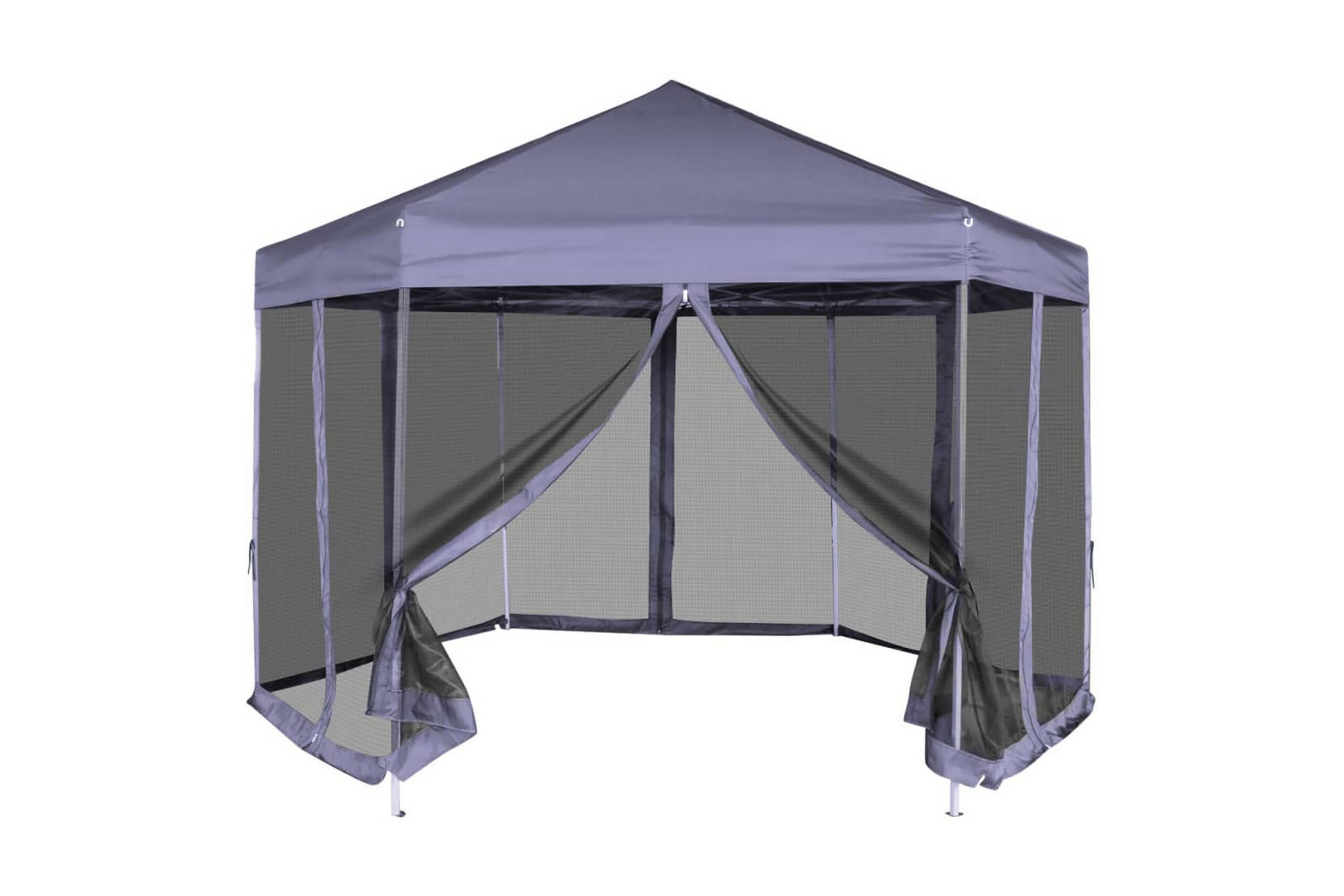 Kuusikulmainen Pop-up Juhlateltta 6 Seinää Sininen 3,6x3,1 m - Sininen
